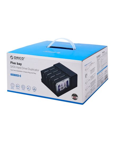 ORICO DOCKING STATION ΓΙΑ 2.5" Ή 3.5" SATA HDD/SSD 6558US3-C, 5 ΘΈΣΕΩΝ, 5GBPS, CLONE FUNCTION, ΜΑΎΡΟ