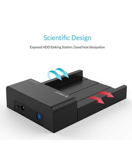 ORICO DOCKING STATION ΓΙΑ 2.5" Ή 3.5" SATA HDD/SSD 6518US3-V2, 5GBPS, ΜΑΎΡΟ