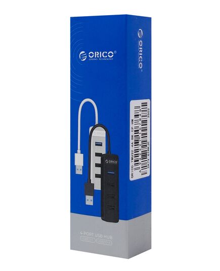 ORICO USB HUB TWU32-4A, 4X ΘΥΡΏΝ, USB 3.0, 5GBPS, USB ΣΎΝΔΕΣΗ, ΜΑΎΡΟ