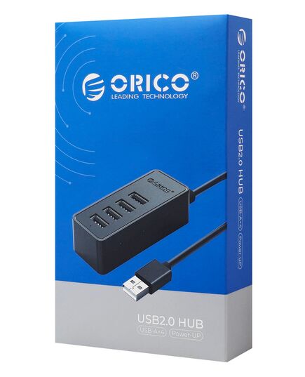 ORICO USB HUB W5P-U2, 4X ΘΥΡΏΝ, USB 2.0, 480MBPS, USB ΣΎΝΔΕΣΗ, 1M ΚΑΛΏΔΙΟ, ΜΑΎΡΟ