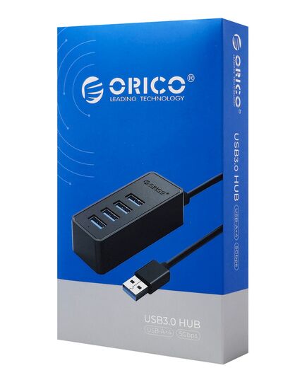 ORICO USB HUB W5P-U3, 4X ΘΥΡΏΝ, USB 3.0, 5GBPS, USB ΣΎΝΔΕΣΗ, 1M ΚΑΛΏΔΙΟ, ΜΑΎΡΟ