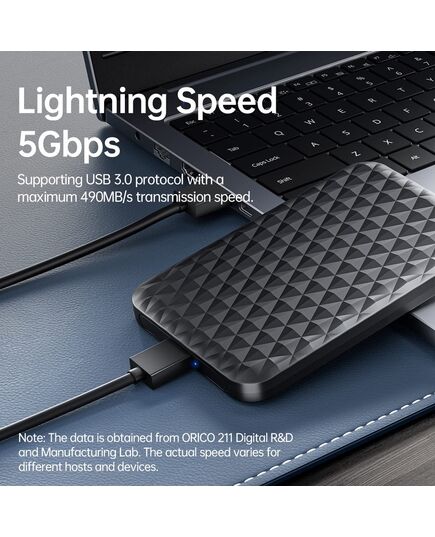 ORICO ΘΉΚΗ ΓΙΑ 2.5" SATA HDD/SSD 2520U3-V1, 5GBPS, ΜΑΎΡΗ