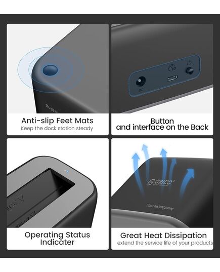 ORICO DOCKING STATION ΓΙΑ 2.5" Ή 3.5" SATA HDD/SSD 6819C3-V1, 5GBPS, ΜΑΎΡΟ