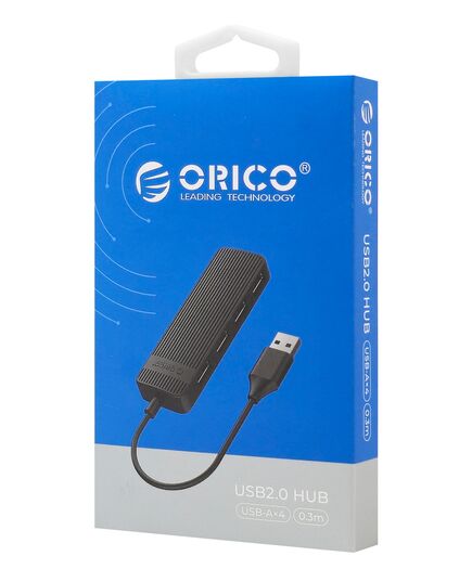 ORICO USB HUB FL02, 4X ΘΥΡΏΝ, USB 2.0, 480MBPS, USB ΣΎΝΔΕΣΗ, ΜΑΎΡΟ