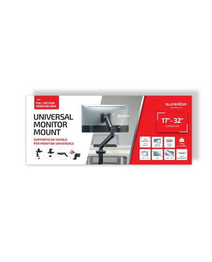 SUPERIOR ΕΠΙΤΡΑΠΈΖΙΑ ΒΆΣΗ ΟΘΌΝΗΣ PRO 17"-32" ΜΕ ΠΛΉΡΩΣ ΡΥΘΜΙΖΌΜΕΝΟ ΒΡΑΧΊΟΝΑ (SUPSPC003) (SPRSUPSPC003)