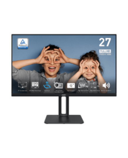 MSI MONITOR PRO MP275P, FLAT IPS FHD, 27", 16:9, 300 CD/M2, 1000:1, 1MS, 100HZ, 1920X1080, HDMI/VGA/HP OUT, 2X2W SPEAKERS, TILT, SWIVEL, PIVOT, HAS,  BLACK, 2YW.
