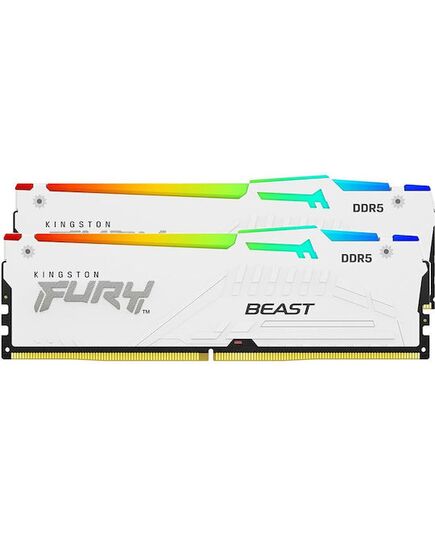 KINGSTON MEMORY  KF564C32BWAK2-64  FURY BEAST DDR5, 6400MT/S, WHITE RGB, 64GB KIT
