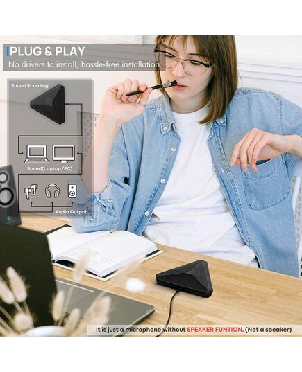 CMTECK ΕΠΙΤΡΑΠΈΖΙΟ ΜΙΚΡΌΦΩΝΟ M001, OMNIDIRECTIONAL, USB, ΜΑΎΡΟ