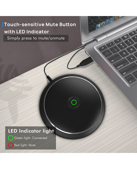 CMTECK ΕΠΙΤΡΑΠΈΖΙΟ ΜΙΚΡΌΦΩΝΟ M003, OMNIDIRECTIONAL, USB, ΜΑΎΡΟ