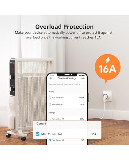 SONOFF SMART ΑΝΤΆΠΤΟΡΑΣ ΡΕΎΜΑΤΟΣ S60TPF, ΜΟΝΌΣ, 4000W, WIFI, ΛΕΥΚΌΣ