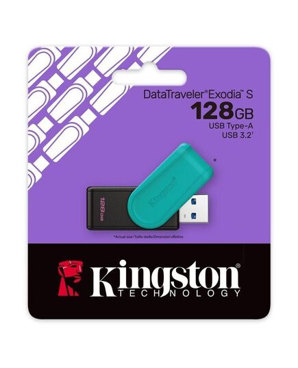 KINGSTON USB STICK DATATRAVELER EXODIA S  DTXS/128GB , USB 3.2, BLACK AND BLUE