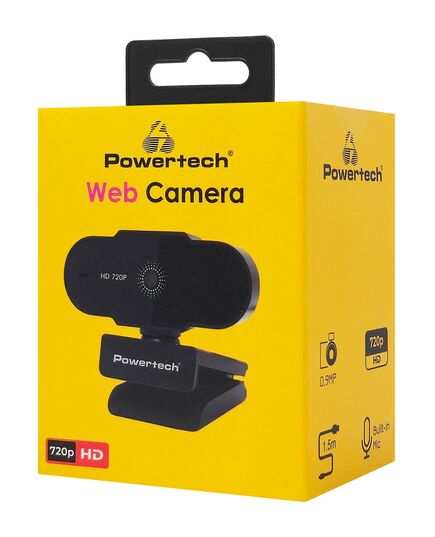 POWERTECH WEB CAMERA PT-1426, 0.9MP, 720P HD, FIXED ΕΣΤΊΑΣΗ, 1.5M, ΜΑΎΡΗ