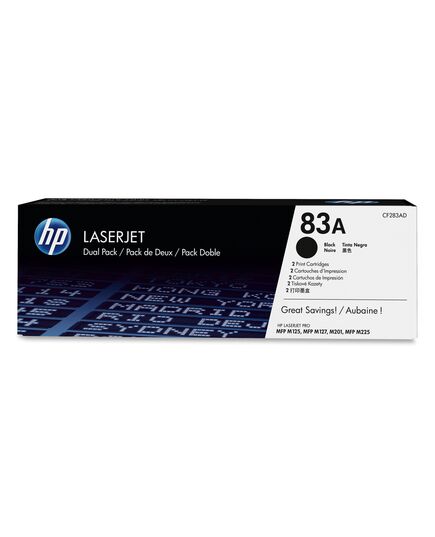 HP TONER 83AD LJ PRO M127/125 BLACK DUAL PACK (1.5K) (CF283AD) (HPCF283AD)
