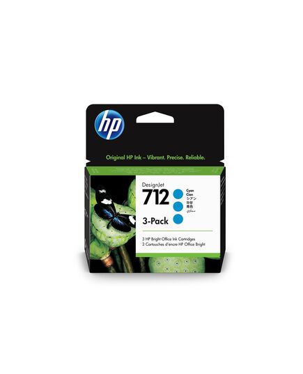 HP ΜΕΛΆΝΙ INKJET NO.712 CYAN 3-PACK (3ED77A) (HP3ED77A)