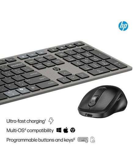 HP 725 MULTI-DEVICE RECHARGEABLE WIRELESS KEYBOARD AND MOUSE COMBO