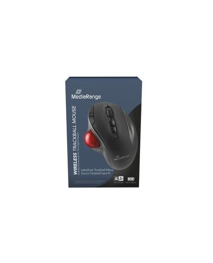 MEDIARANGE OPTICAL 7-BUTTON WIRELES WITH TRACKBALL.SCROOL WHEEL, DPI 800-2400, BLACK/RED (MROS263)