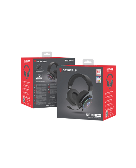 GENESIS GAMING HEADSET NEON 764 WITH MICROPHONE RGB ILLUMINATION BLACK, USB (NSG-2169) (GNSNSG-2169)