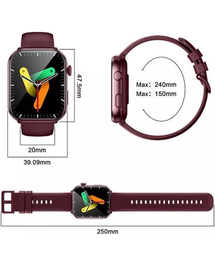 BLACKVIEW SMARTWATCH R60 47MM ALUMINIUM WINE RED (R60RD) (BVIR60RD)