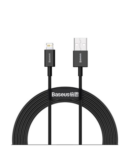 BASEUS LIGHTNING SUPERIOR SERIES CABLE, FAST CHARGING, DATA 2.4A, 1M BLACK (CALYS-A01) (BASCALYS-A01)