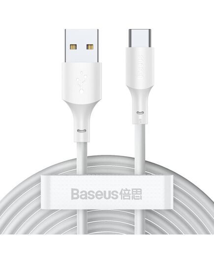 BASEUS SIMPLE WISDOM REGULAR USB 2.0 CABLE USB-C MALE - USB-A MALE ΛΕΥΚΌ 1.5M (TZCATZJ-02) (BASTZCATZJ-02)