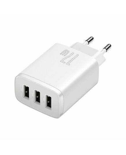 BASEUS ΦΟΡΤΙΣΤΉΣ ΧΩΡΊΣ ΚΑΛΏΔΙΟ ΜΕ 3 ΘΎΡΕΣ USB-A 17W ΛΕΥΚΌΣ (CCXJ020102) (BASCCXJ020102)