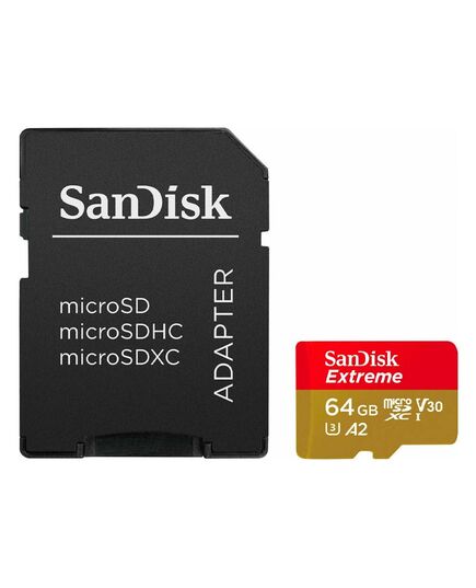 SANDISK EXTREME MICROSDXC 64GB CLASS 10 U3 V30 A2 UHS-I ΜΕ ΑΝΤΆΠΤΟΡΑ (SDSQXAH-064G-GN6MA) (SANSDSQXAH-064G-GN6MA)