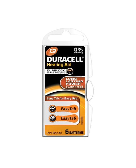 DURACELL ACTIVAIR ΜΠΑΤΑΡΊΕΣ ΑΚΟΥΣΤΙΚΏΝ ΒΑΡΗΚΟΪ́ΑΣ 13 1.45V 6ΤΜΧ (ACA13MF)(DURACA13MF)