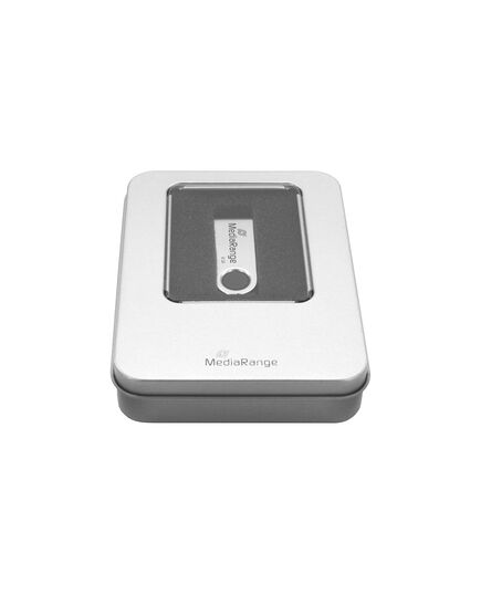 MEDIARANGE ALUMINUM STORAGE BOX, FOR USB FLASH DRIVES, SILVER (MRBOX901)