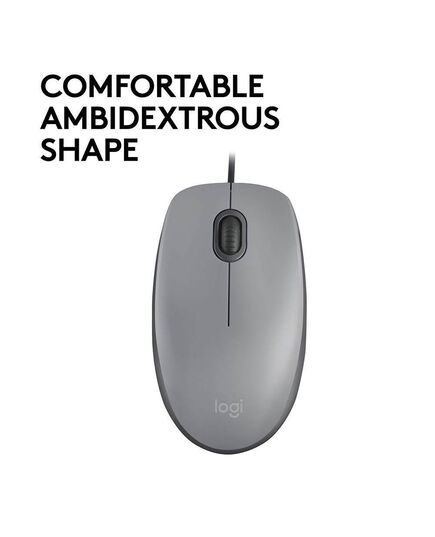 LOGITECH M110 OPTICAL MOUSE (GRAY, WIRED) (910-005490) (LOGM110GRAY)
