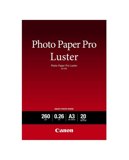 ΦΩΤΟΓΡΑΦΙΚΌ ΧΑΡΤΊ PRO LUSTER CANON A3 SEMI GLOSSY 260G/M² 20 ΦΎΛΛΑ (6211B007) (CAN-LU-101A3)