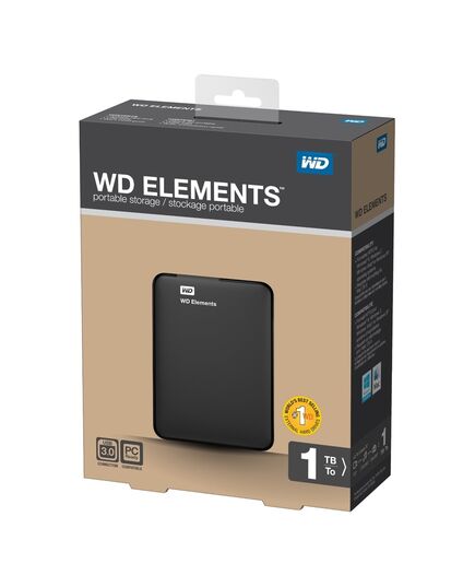 WESTERN DIGITAL ELEMENTS PORTABLE 1TB USB 3.0 (BLACK 2.5") (WDBUZG0010BBK-WESN)