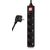 POWERTECH ΠΟΛΎΠΡΙΖΟ PT-877, 5X SCHUKO, 16A, 3M, ΜΑΎΡΟ