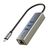 CABLETIME USB-C HUB CT-CMLU3, RJ45 & 3X USB ΘΎΡΕΣ, 5GBPS, 1000MBPS, ΓΚΡΙ