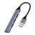 POWERTECH USB HUB PT-1114, 4X USB ΘΎΡΕΣ, 5GBPS, ΓΚΡΙ