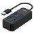 POWERTECH USB HUB PTR-0153, 4X ΘΥΡΏΝ, 5 GBPS, USB ΣΎΝΔΕΣΗ, ΜΑΎΡΟ