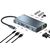 POWERTECH DOCKING STATION BYL-2311 8 ΘΥΡΏΝ, USB-C ΣΎΝΔΕΣΗ, 100W PD, ΓΚΡΙ