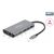 DELOCK DOCKING STATION 87683, 7 ΘΥΡΏΝ, USB-C ΣΎΝΔΕΣΗ, 100W PD, 4K, ΓΚΡΙ