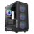 POWERTECH GAMING PC CASE PT-1309, TEMPERED GLASS, 4X ARGB FAN, ATX, 340X200X436MM, ΜΑΎΡΟ