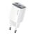 USAMS ΦΟΡΤΙΣΤΉΣ ΤΟΊΧΟΥ US-CC229, USB & USB-C, 30W, GAN, ΛΕΥΚΌΣ
