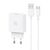 USAMS ΦΟΡΤΙΣΤΉΣ ΤΟΊΧΟΥ SCXLTZ02 ΜΕ ΚΑΛΏΔΙΟ USB-C, USB, 18W, ΛΕΥΚΌΣ