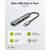 GOOBAY USB HUB 74459, 4X ΘΥΡΏΝ, USB 3.2, 5GBPS, USB-C ΣΎΝΔΕΣΗ, ΓΚΡΙ