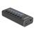DELOCK USB HUB 64326 ΜΕ ΔΙΑΚΌΠΤΕΣ, 7X ΘΥΡΏΝ, 10GBPS, USB/USB-C ΣΎΝΔΕΣΗ, ΜΑΎΡΟ