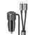 USAMS ΦΟΡΤΙΣΤΉΣ ΑΥΤΟΚΙΝΉΤΟΥ CC287 ΜΕ 2 ΣΕ 1 ΚΑΛΏΔΙΟ, USB/USB-C ΘΎΡΕΣ, 66W, ΜΑΎΡΟΣ