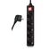 POWERTECH ΠΟΛΎΠΡΙΖΟ PT-875, 5X SCHUKO, 16A, 1.5M, ΜΑΎΡΟ