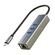 CABLETIME USB-C HUB CT-CMLU3, RJ45 & 3X USB ΘΎΡΕΣ, 5GBPS, 1000MBPS, ΓΚΡΙ