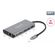 DELOCK DOCKING STATION 87683, 7 ΘΥΡΏΝ, USB-C ΣΎΝΔΕΣΗ, 100W PD, 4K, ΓΚΡΙ