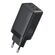 USAMS ΦΟΡΤΙΣΤΉΣ ΤΟΊΧΟΥ US-CC180, USB & 2X USB-C, 65W PD, GAN, ΜΑΎΡΟΣ