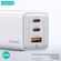 USAMS ΦΟΡΤΙΣΤΉΣ ΤΟΊΧΟΥ US-CC180, USB & 2X USB-C, 65W PD, GAN, ΜΑΎΡΟΣ