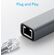 POWERTECH CONVERTER USB TYPE-C ΣΕ ETHERNET RJ45 PTH-044, 1000MBPS, ΓΚΡΙ
