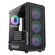 POWERTECH GAMING PC CASE PT-1309, TEMPERED GLASS, 4X ARGB FAN, ATX, 340X200X436MM, ΜΑΎΡΟ